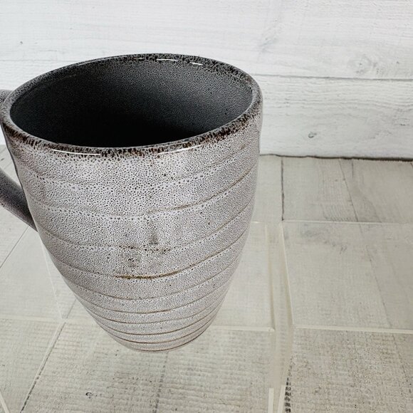 Home Target Gray Ribbed Brown Speckled Farmhouse Rustic 10oz Cups Mugs Set of 4 - Picture 13 of 16